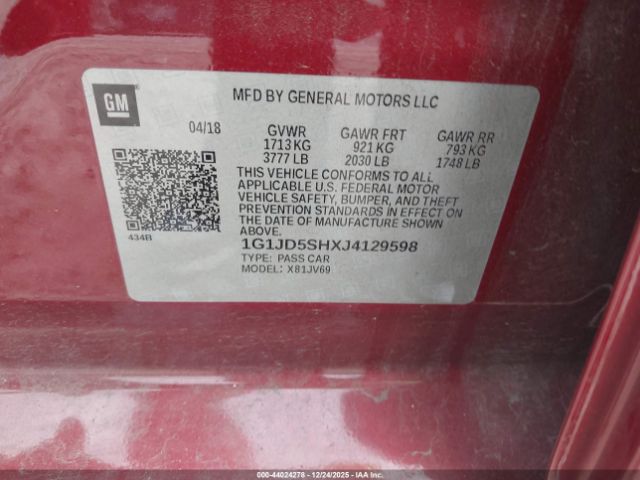 Chevrolet Sonic Lt Auto Image 8